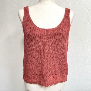 A.N.A. Thick Knitted Crochet Tank Top Sz M